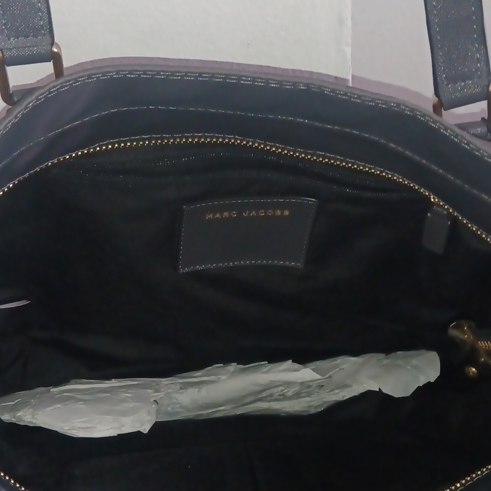 Marc Jacobs Plum Leather Shoulder Bag with Gold Hardware
